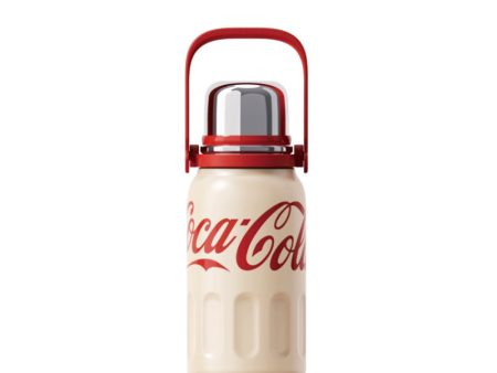 GERM x Coca Cola Vacuum Flask with handle and strap 800ml - Beige For Sale