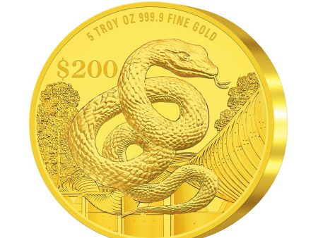 [The Singapore Mint] 2025 Singapore Lunar Snake 5 troy oz 999.9 Fine Gold Proof Coin (R010) by MAS For Sale