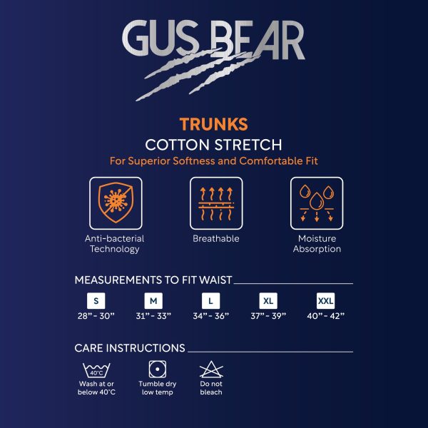 [Bundle of 2] GUS BEAR Cotton Trunks (2-pc pack) - Black Grey For Cheap