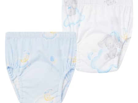 Purcotton Training Pants 2 in a Pack - Elephant (White) & Moonlit Clouds (Blue) For Cheap