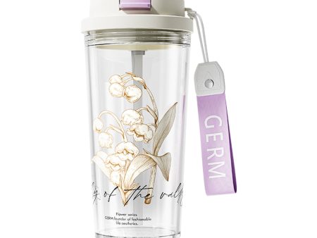 GERM Lily of The Valley Tritan Water Bottle 520ml - Lavender Fashion