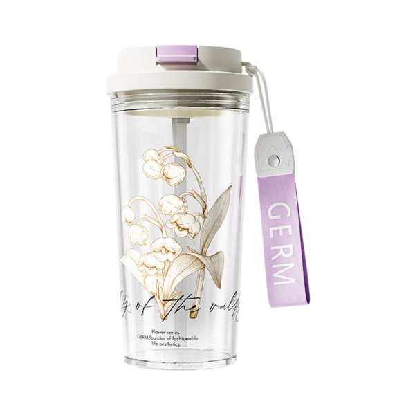 GERM Lily of The Valley Tritan Water Bottle 520ml - Lavender Fashion