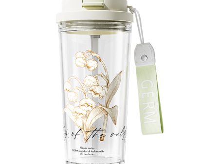 GERM Lily of The Valley Tritan Water Bottle 520ml - Lime Online Sale