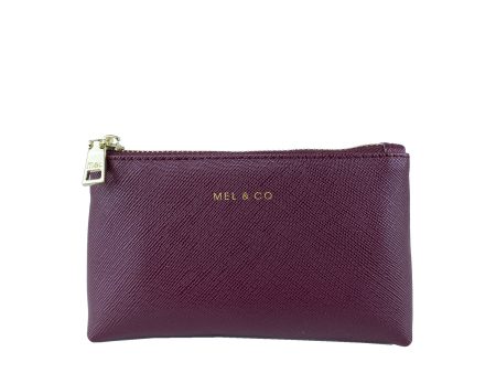 Mel&Co Saffiano-Effect Coin Pouch with Keyring Wine Supply