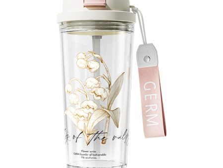 GERM Lily of The Valley Tritan Water Bottle 520ml - Pink For Discount