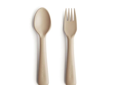 mushie Dinnerware Fork and Spoon Set - Shifting Sand Online Hot Sale