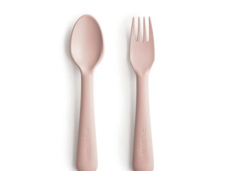 mushie Dinnerware Fork and Spoon Set - Blush Supply