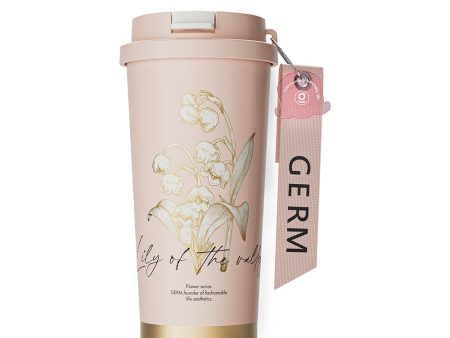 GERM Lily of the Valley Floral Vacuum Flask 500ml - Pink For Sale