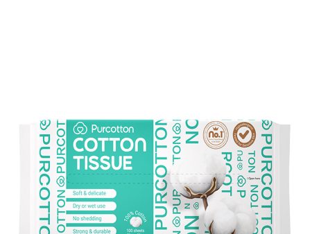 Purcotton Cotton Tissue 20cm x 20cm 100 sheets For Discount