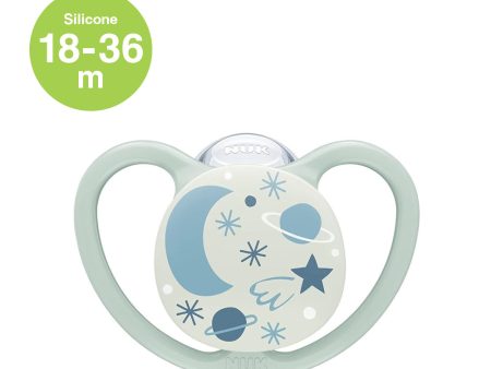 NUK Space Night Silicone Soother Pacifier 1pc-box - 18-36 months - Moon Hot on Sale