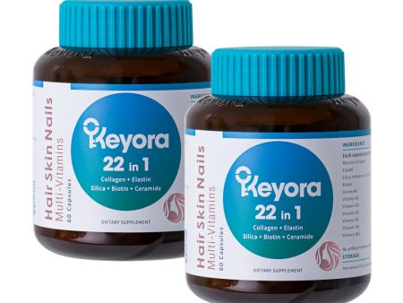 [Bundle of 2] Keyora 22 in 1 Hair Skin Nails Multivitamins 60caps Discount