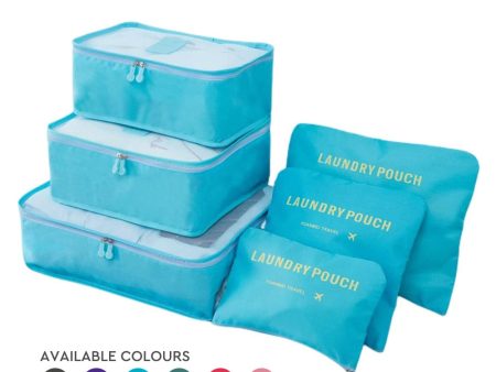 [Bundle of 2] Travel Packing Organizers Set of 6 Laundry Pouch - Assorted Colour Cheap