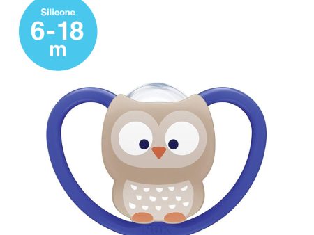 NUK Space Silicone Soother Pacifier 1pc-box - 6-18 Months - Owl Sale