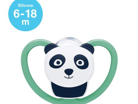 NUK Space Silicone Soother Pacifier 1pc-box - 6-18 Months - Panda Hot on Sale