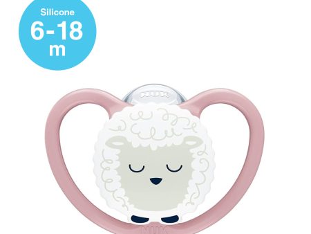 NUK Space Night Silicone Soother Pacifier 1pc-box - 6-18 months - Sheep Fashion