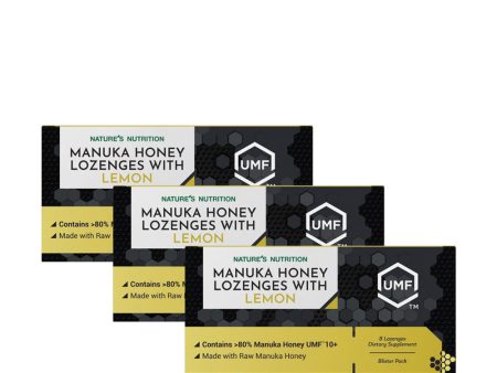 Nature s Nutrition Manuka Lozenges UMF 10+ with Lemon 8s - Bundle of 3 Online Sale