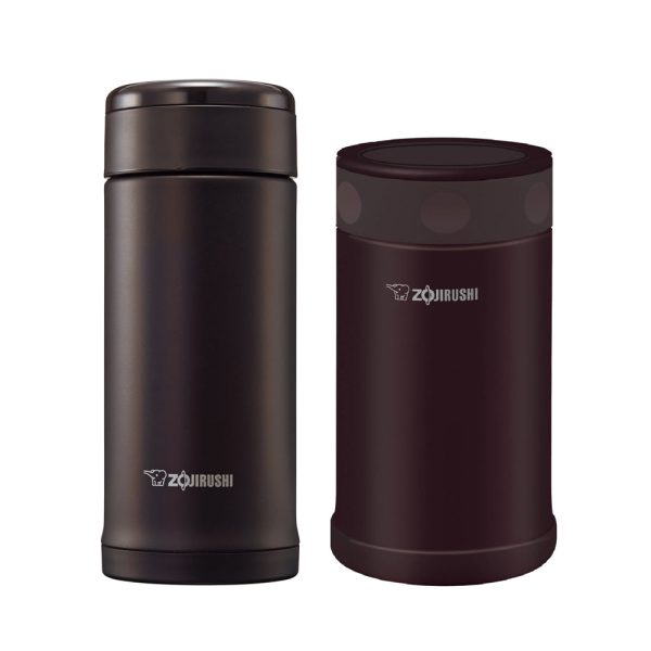 ZOJIRUSHI 0.35l Stainless Steel Vacuum Mug + 0.5L Stainless Steel Food Jar - Brown Online Sale