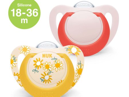 NUK Star Day Latex Soother Pacifier 2pcs-box - 18-36 months - Flower Online now