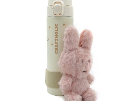 Craftholic 450ml Stainess Steel Thermal Flask + Character Band Charm Set - White Online Sale