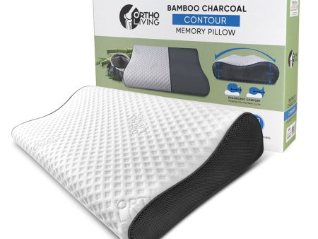 Ortho Living Bamboo Charcoal Contour Memory Pillow Supply