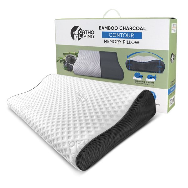 Ortho Living Bamboo Charcoal Contour Memory Pillow Supply