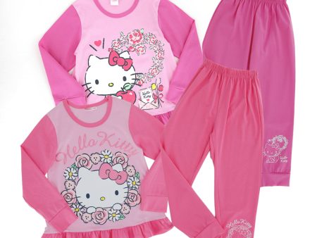 [Bundle of 2] Hello Kitty Girl s 2-pc Pyjamas Set For Sale