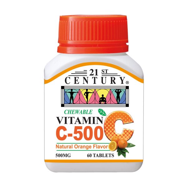 21ST CENTURY Chewable Vitamin C-500 500mg 60 Vegetarian Tablets For Discount