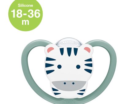 NUK Space Silicone Soother Pacifier 1pc-box - 18-36 months - Zebra Fashion