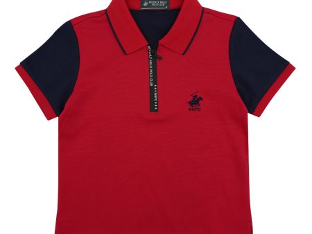 Beverly Hills Polo Club Knit Polo Tee - Red (3290) Online Hot Sale