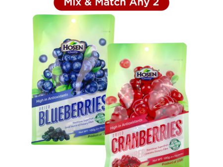 [Bundle of 2] Hosen Dried Nutritious Superfruit 6 packed x 30g - Blueberries   Cranberries Discount