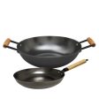 La gourmet Nitrigan Cast-Iron 20cm Frypan + 32cm Open Wok (LGMCWCI-367488+347688) Supply