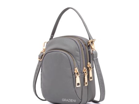 GRAZIENI Nylon Crossbody Sling Bag - Grey Cheap