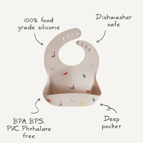 mushie Silicone Bib - Safari Tan For Sale