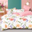 KINGSFORD 1500TC 100% Cotton Sateen Quilt Cover with Fitted Sheet Set (Single   Super Single   Queen   King) - Placid Summer Flowers Discount