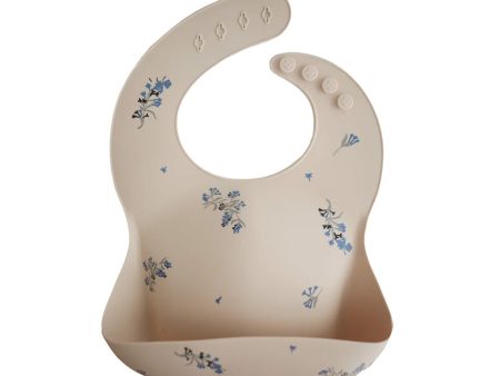 mushie Silicone Bib - Lilac Flowers Fashion