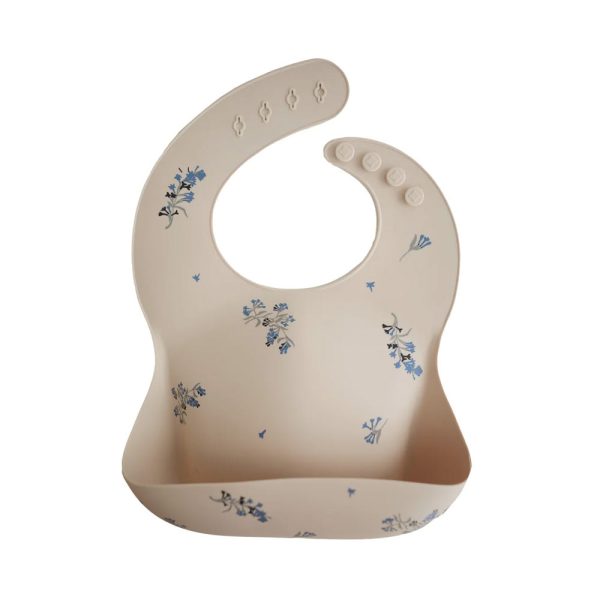 mushie Silicone Bib - Lilac Flowers Fashion