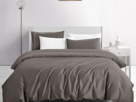 KINGSFORD Unity Fitted Sheet Set 2000TC 100% Cotton Sateen (Single Super Single Queen King) - Brown Supply