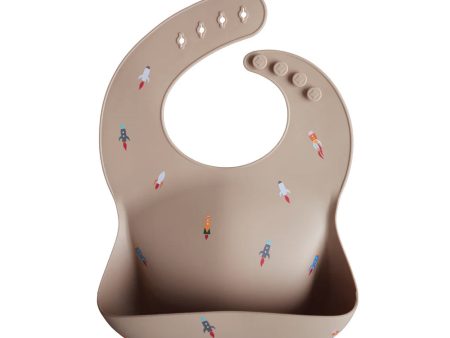 mushie Silicone Bib - Rocket Ship For Sale