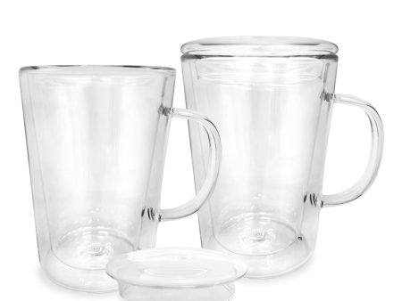 Kukeri Double Wall Mugs with Lid - 2 x 350ml on Sale