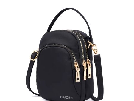 GRAZIENI Nylon Crossbody Sling Bag - Black Fashion