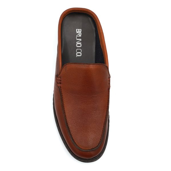 BRUNO CO. Leather Men s Mules Shoes (Brown) For Sale