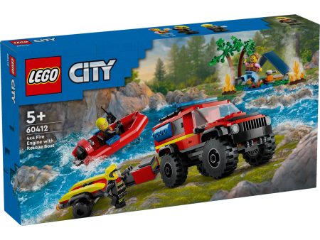 LEGO City: 4x4 Fire Truck with Rescue Boat (60412) Online Sale