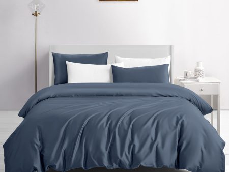 KINGSFORD Unity Fitted Sheet Set 2000TC 100% Cotton Sateen (Single Super Single Queen King) - Blue For Cheap