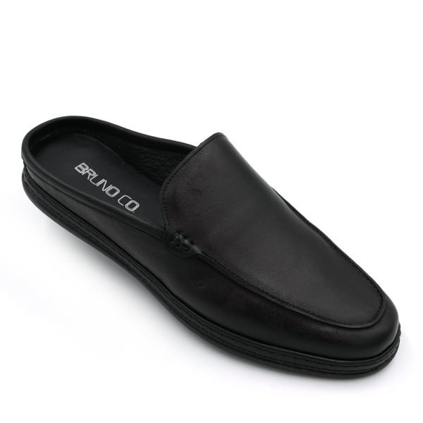 BRUNO CO. Leather Men s Mules Shoes (Black) For Sale