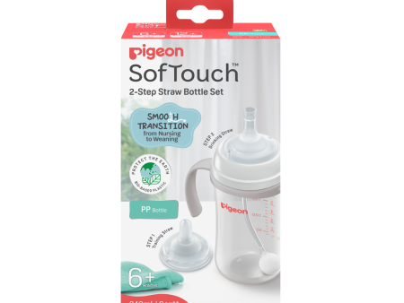 Pigeon Softouch Bpp Step-Up Straw Bottle set PP 240ML For Cheap