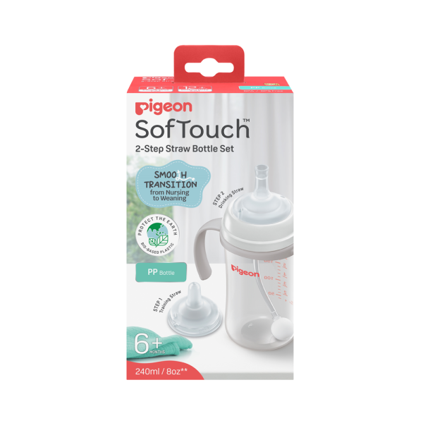 Pigeon Softouch Bpp Step-Up Straw Bottle set PP 240ML For Cheap