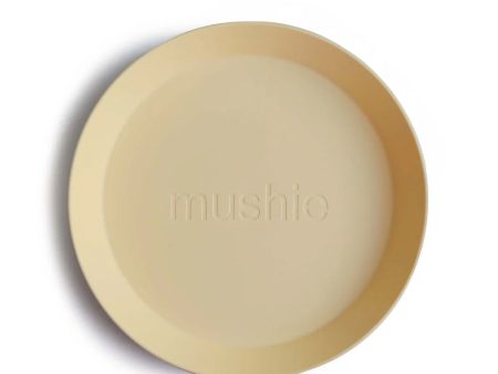 mushie Round Dinnerware Plates Set of 2 - Pale Daffodil Hot on Sale