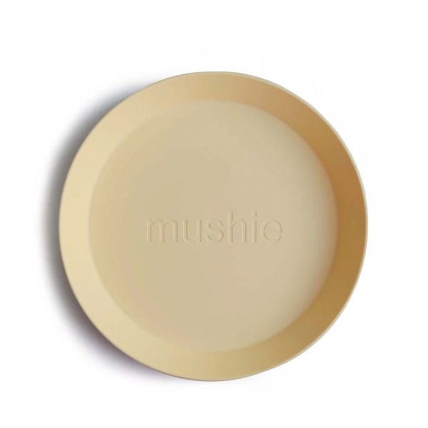 mushie Round Dinnerware Plates Set of 2 - Pale Daffodil Hot on Sale