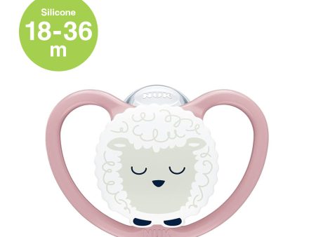 NUK Space Night Silicone Soother Pacifier 1pc-box - 18-36 months - Sheep Online Hot Sale