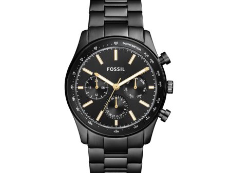 Fossil Men s Sullivan Multifunction Black Stainless Steel Watch Online